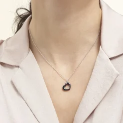 Histoire d'Or Collier Elodie Argent Blanc Oxyde De Zirconium Et Céramique New