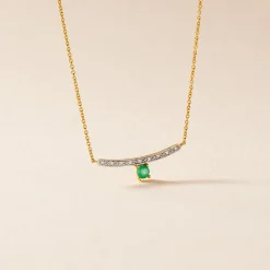 Histoire d'Or Collier Emeald Is The New Black Or Jaune Emeraude Diamant New