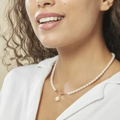 Histoire d'Or Collier Emma-lisa Or Jaune Perle De Culture Hot