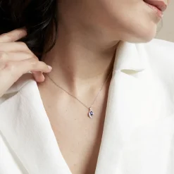 Histoire d'Or Collier Emotion Diamant or blanc saphir Clearance