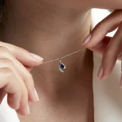 Histoire d'Or Collier Emotion Diamant or blanc saphir Clearance