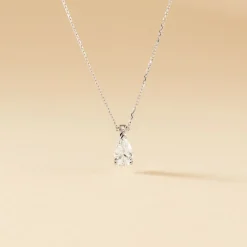 Histoire d'Or Collier Enis Or Blanc Oxyde De Zirconium Et Olivine Best