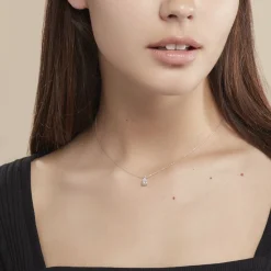 Histoire d'Or Collier Enis Or Blanc Oxyde De Zirconium Et Olivine Best