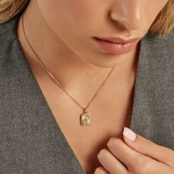 Histoire d'Or Collier Ensoleillée Plaqué Or Jaune Aventurine New