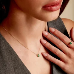 Histoire d'Or Collier Ethalyn Or Jaune Emeraude Outlet