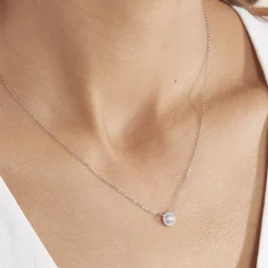 Histoire d'Or Collier Eurycide Or Blanc Oxyde De Zirconium New