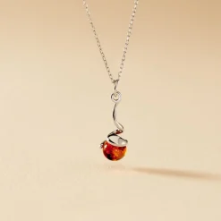 Histoire d'Or Collier Famata Argent Blanc Ambre Best