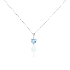 Histoire d'Or Collier Fany Or Blanc Topaze Et Oxyde De Zirconium or blanc topaze bleue Outlet