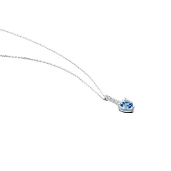 Histoire d'Or Collier Fany Or Blanc Topaze Et Oxyde De Zirconium or blanc topaze bleue Outlet