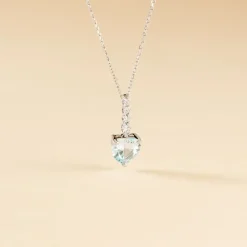 Histoire d'Or Collier Fany Or Blanc Topaze Et Oxyde De Zirconium or blanc topaze bleue Outlet