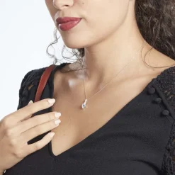 Histoire d'Or Collier Fany Or Blanc Topaze Et Oxyde De Zirconium or blanc topaze bleue Outlet