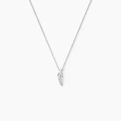 Histoire d'Or Collier Feath Argent Blanc Oxyde De Zirconium New