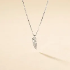 Histoire d'Or Collier Feath Argent Blanc Oxyde De Zirconium New