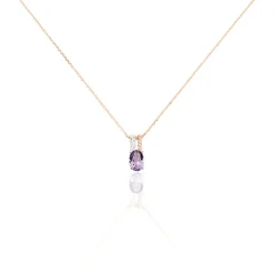 Histoire d'Or Collier Frannie Or Rose Amethyste Et Oxyde De Zirconium