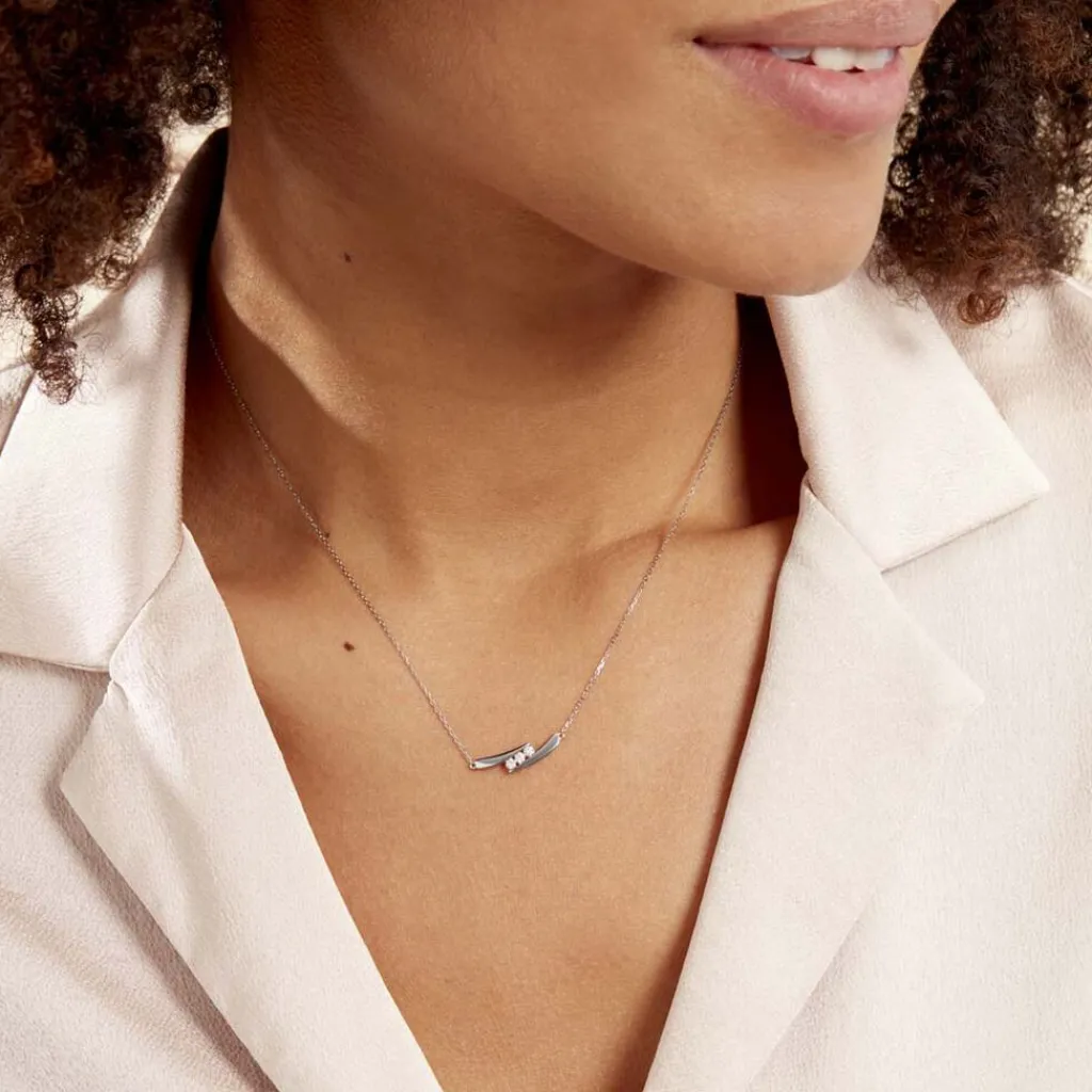 Histoire d'Or Collier Galya Or Blanc Diamant Best