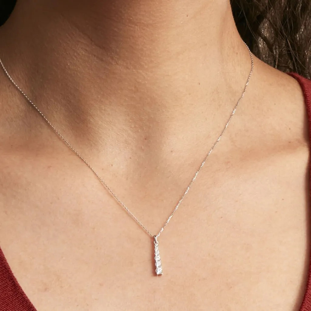 Histoire d'Or Collier Georas Or Blanc Oxyde Outlet