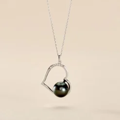 Histoire d'Or Collier Gian Or Blanc Perle De Tahiti Diamant Clearance