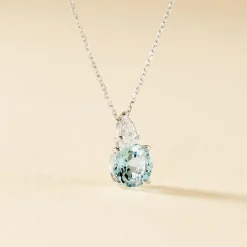 Histoire d'Or Collier Giana Or Blanc Topaze Et Oxyde De Zirconium Hot