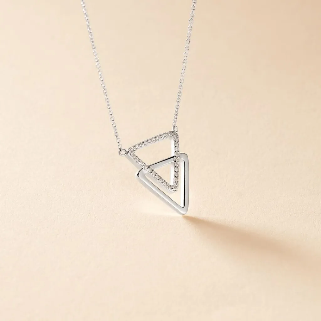 Histoire d'Or Collier Glorya Argent Blanc Oxyde De Zirconium Sale