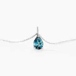 Histoire d'Or Collier Goutte Or Blanc Topaze or blanc topaze london blue Outlet