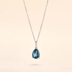 Histoire d'Or Collier Goutte Or Blanc Topaze or blanc topaze london blue Outlet