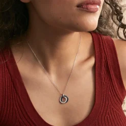 Histoire d'Or Collier Grizzel Argent Céramique Oxyde argent blanc céramique bleue Outlet