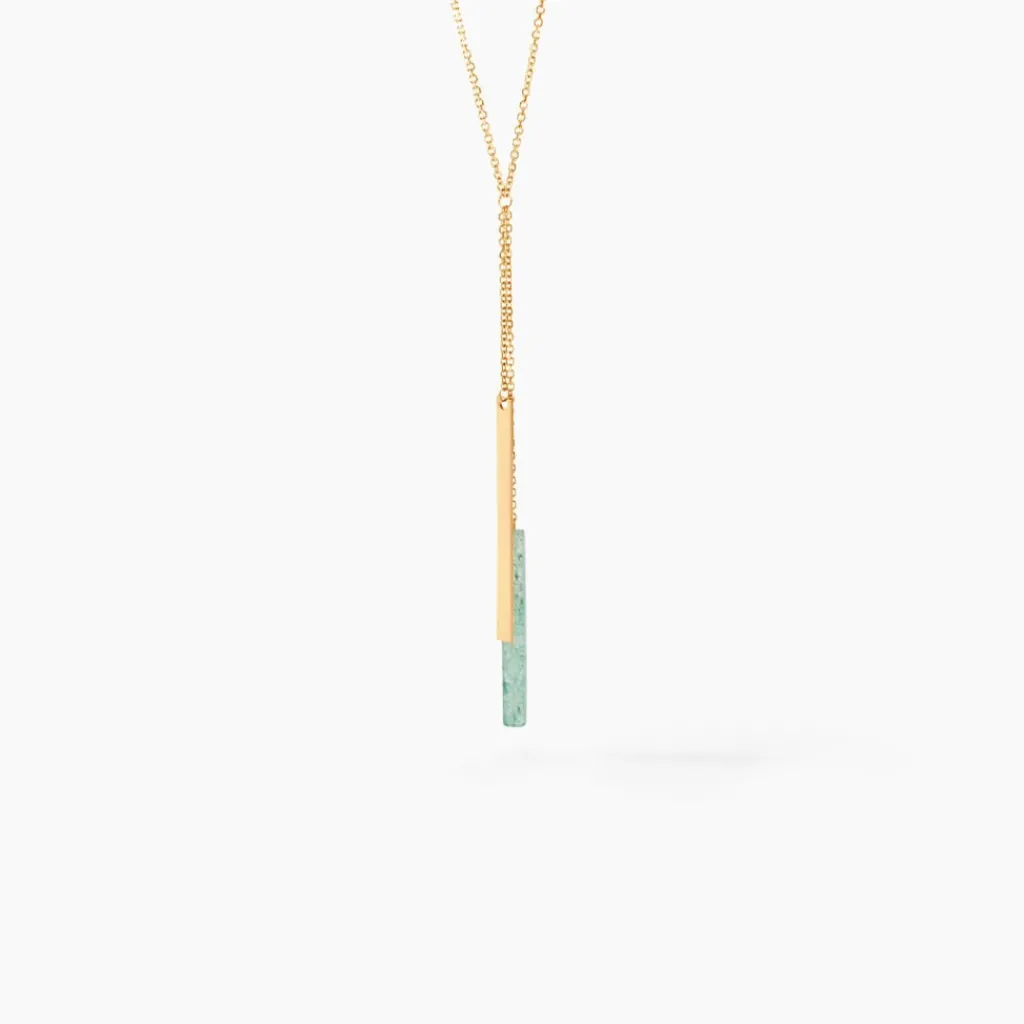 Histoire d'Or Collier Halcyone Or Jaune Aventurine or jaune aventurine vert New