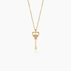 Histoire d'Or Collier Heartkey Or Jaune Diamant Best