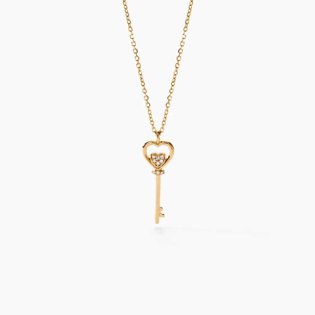 Histoire d'Or Collier Heartkey Or Jaune Diamant Best