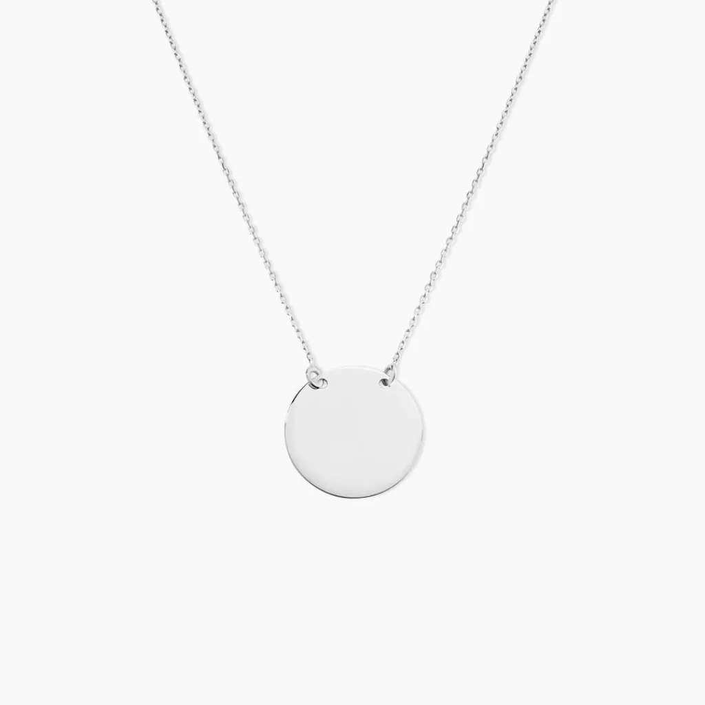 Histoire d'Or Collier Helenia Pastille Gravable or blanc Clearance