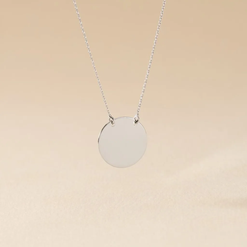 Histoire d'Or Collier Helenia Pastille Gravable or blanc Clearance