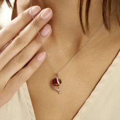 Histoire d'Or Collier Hilarionne Argent Blanc Ambre New