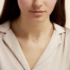 Histoire d'Or Collier Hildana Or Blanc Oxyde De Zirconium
