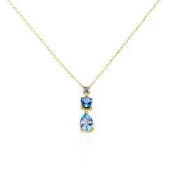 Histoire d'Or Collier Huffie Plaqué Or Jaune Pierre D'imitation Best