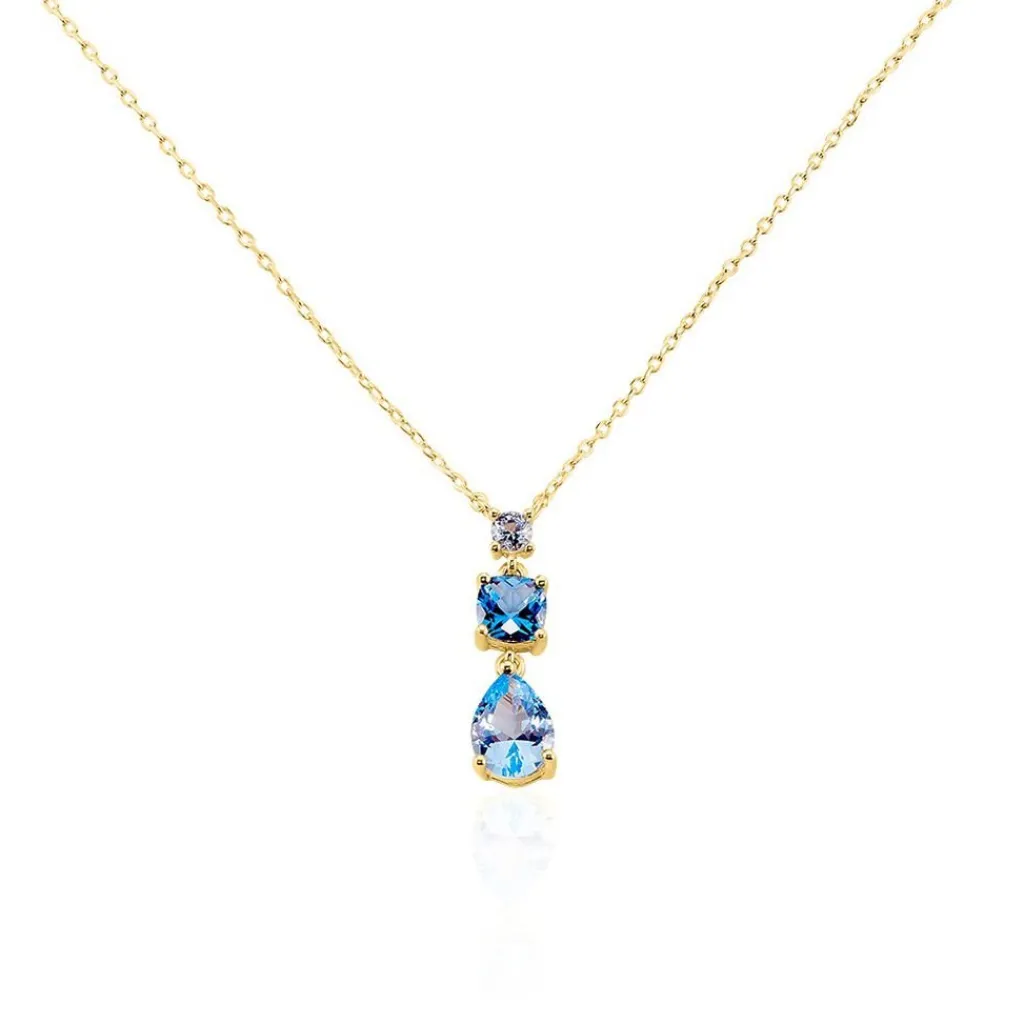 Histoire d'Or Collier Huffie Plaqué Or Jaune Pierre D'imitation Best