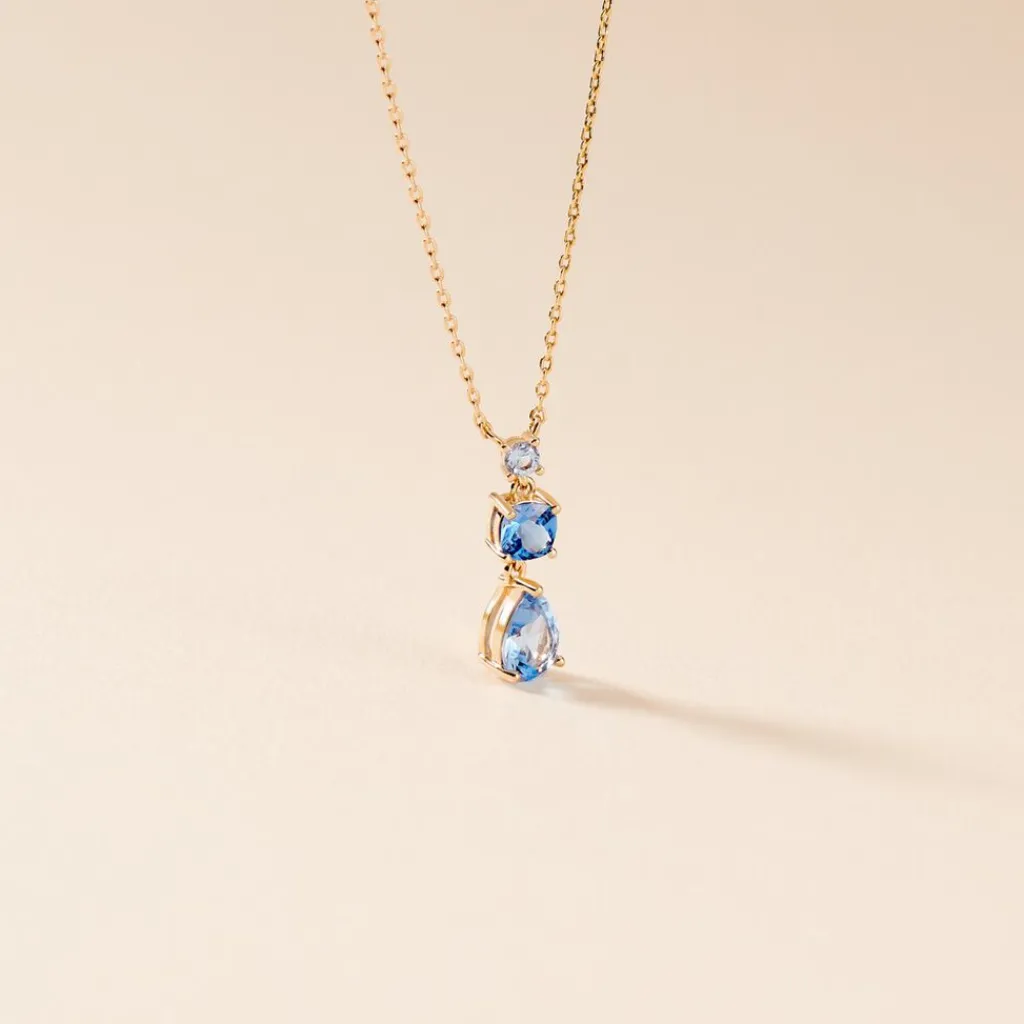 Histoire d'Or Collier Huffie Plaqué Or Jaune Pierre D'imitation Best