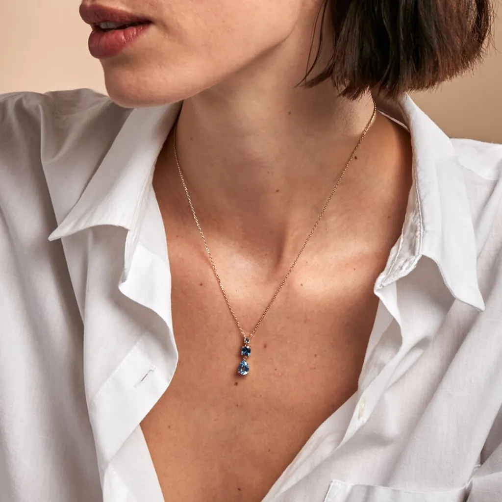 Histoire d'Or Collier Huffie Plaqué Or Jaune Pierre D'imitation Best