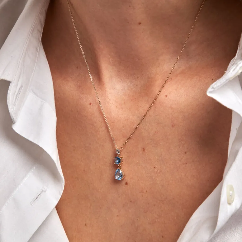 Histoire d'Or Collier Huffie Plaqué Or Jaune Pierre D'imitation Best