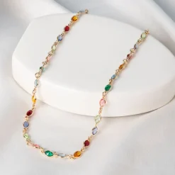 Histoire d'Or Collier Ilvaae Plaqué Or Jaune Pierre De Synthese New