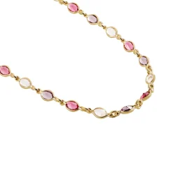 Histoire d'Or Collier Ilvaae Plaqué Or Pierre De Synthèse Rose Outlet