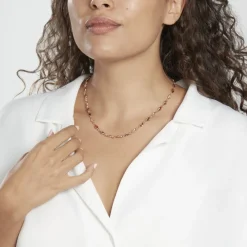 Histoire d'Or Collier Ilvaae Plaqué Or Pierre De Synthèse Rose Outlet