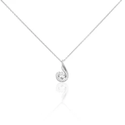 Histoire d'Or Collier Indian Drop Argent Blanc Oxyde De Zirconium New