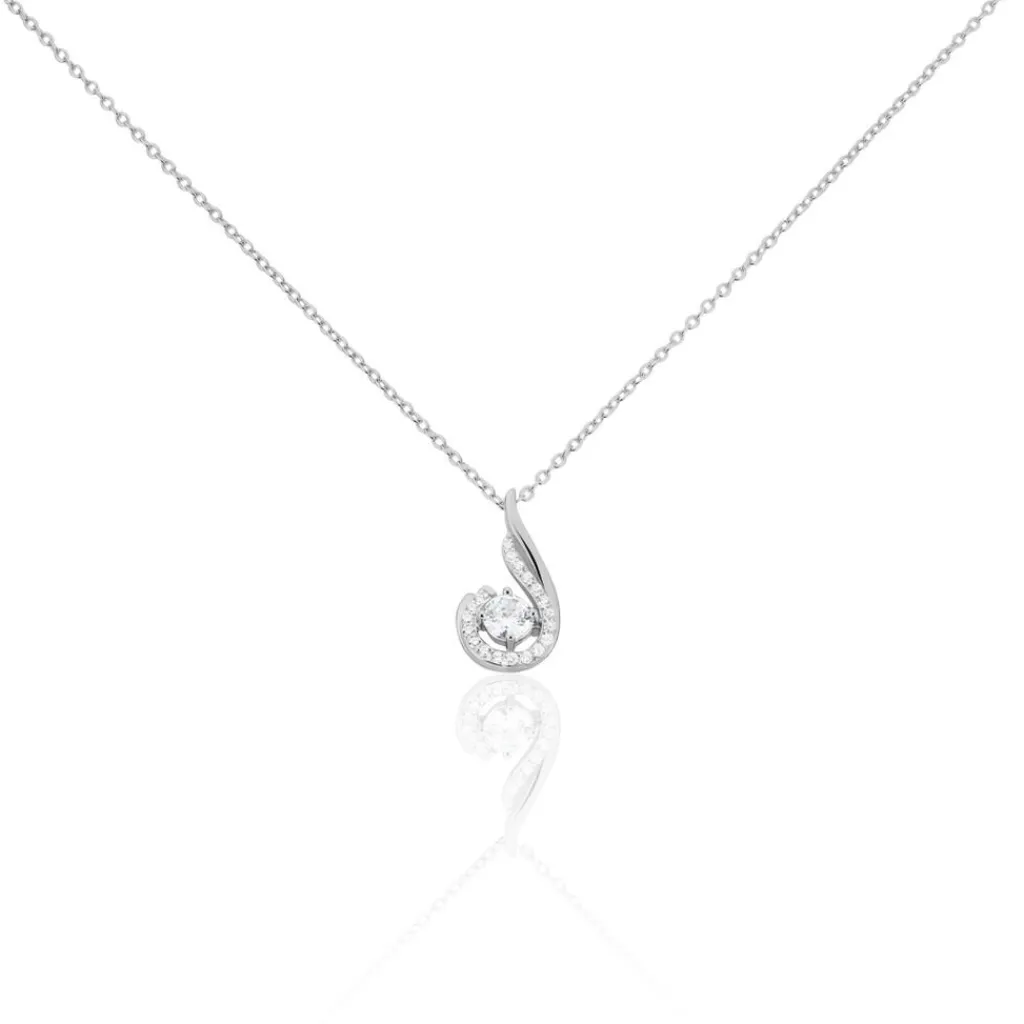 Histoire d'Or Collier Indian Drop Argent Blanc Oxyde De Zirconium New