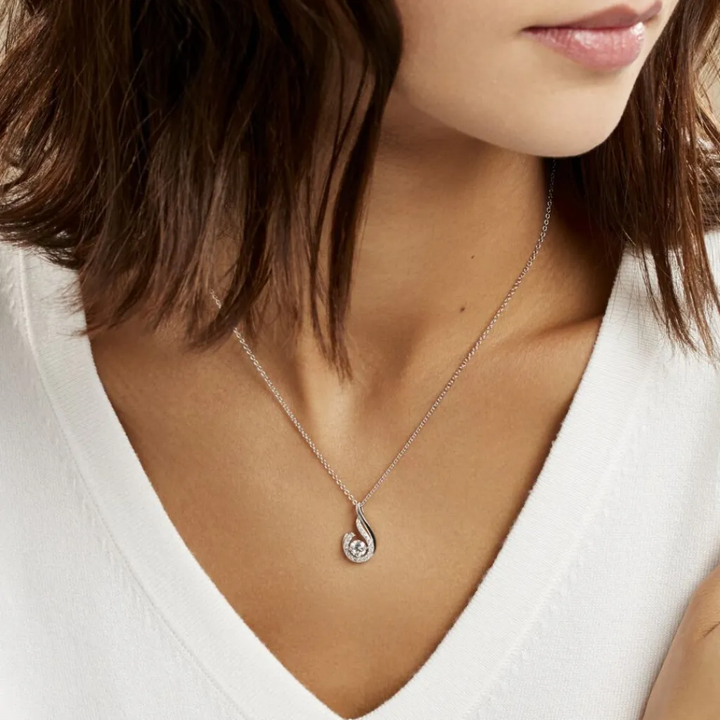 Histoire d'Or Collier Indian Drop Argent Blanc Oxyde De Zirconium New