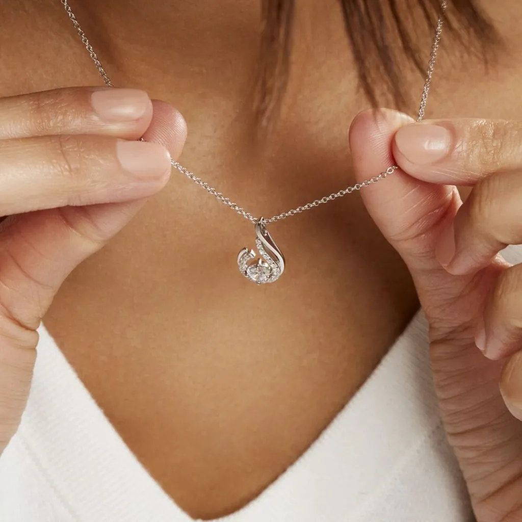 Histoire d'Or Collier Indian Drop Argent Blanc Oxyde De Zirconium New