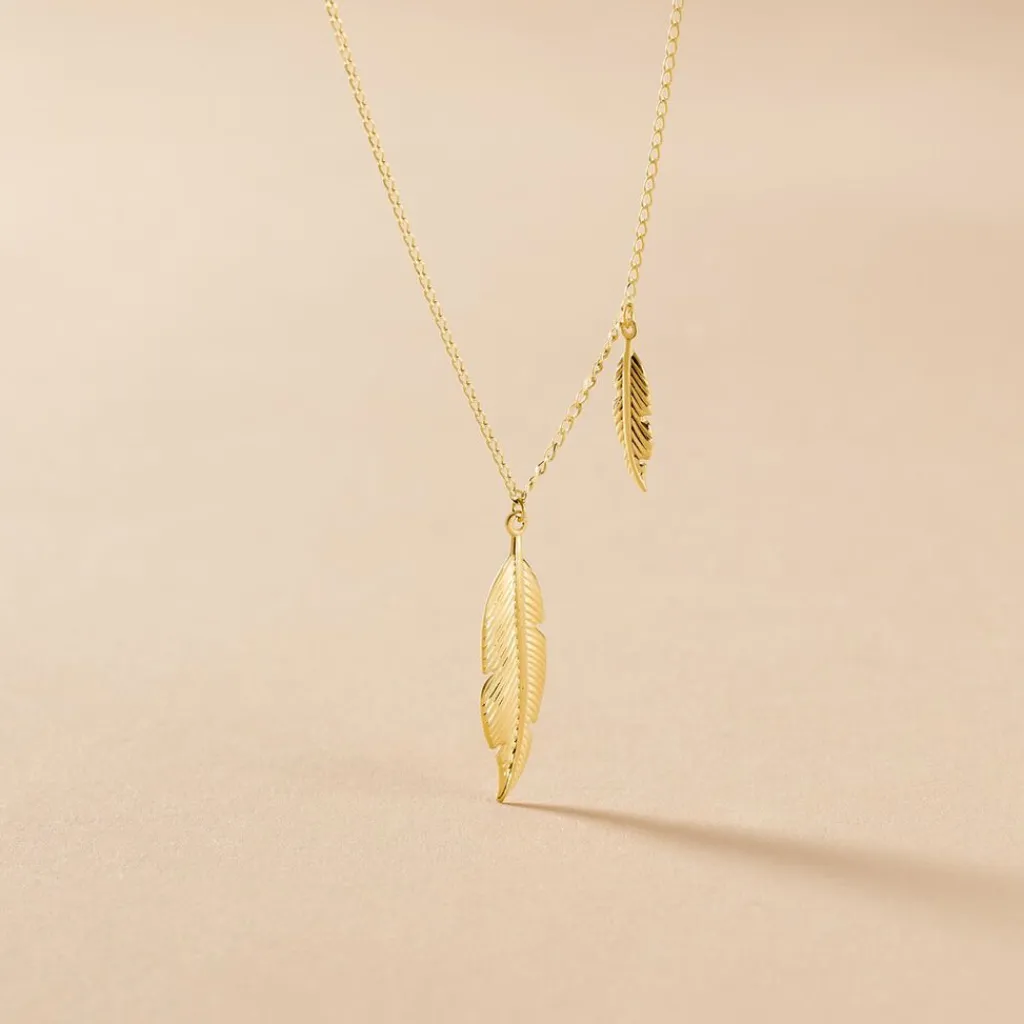 Histoire d'Or Collier Indian Nature Feuilles Or Jaune