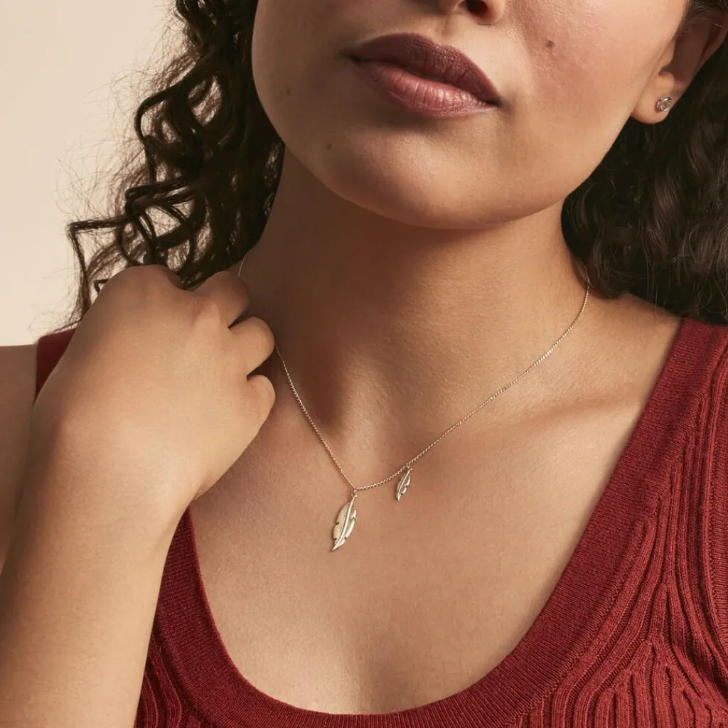 Histoire d'Or Collier Indian Nature Feuilles Or Jaune