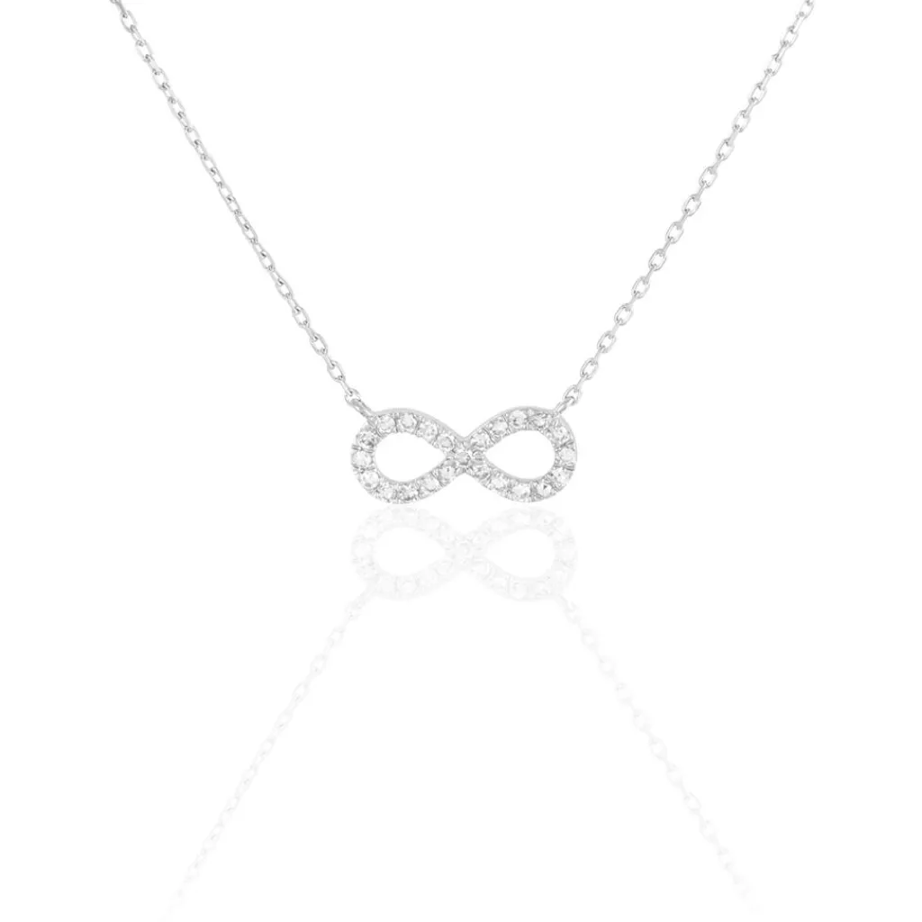 Histoire d'Or Collier Infini Empierre Or Blanc Diamant Sale