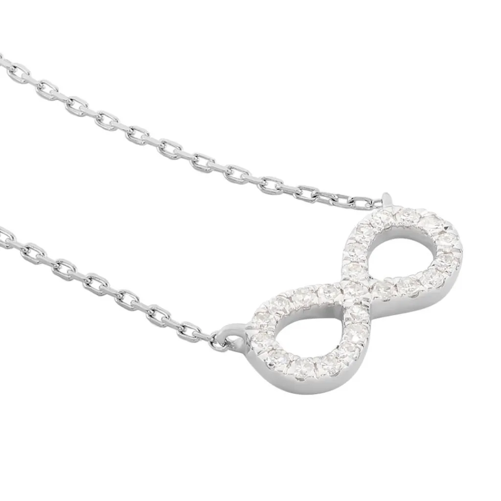 Histoire d'Or Collier Infini Empierre Or Blanc Diamant Sale