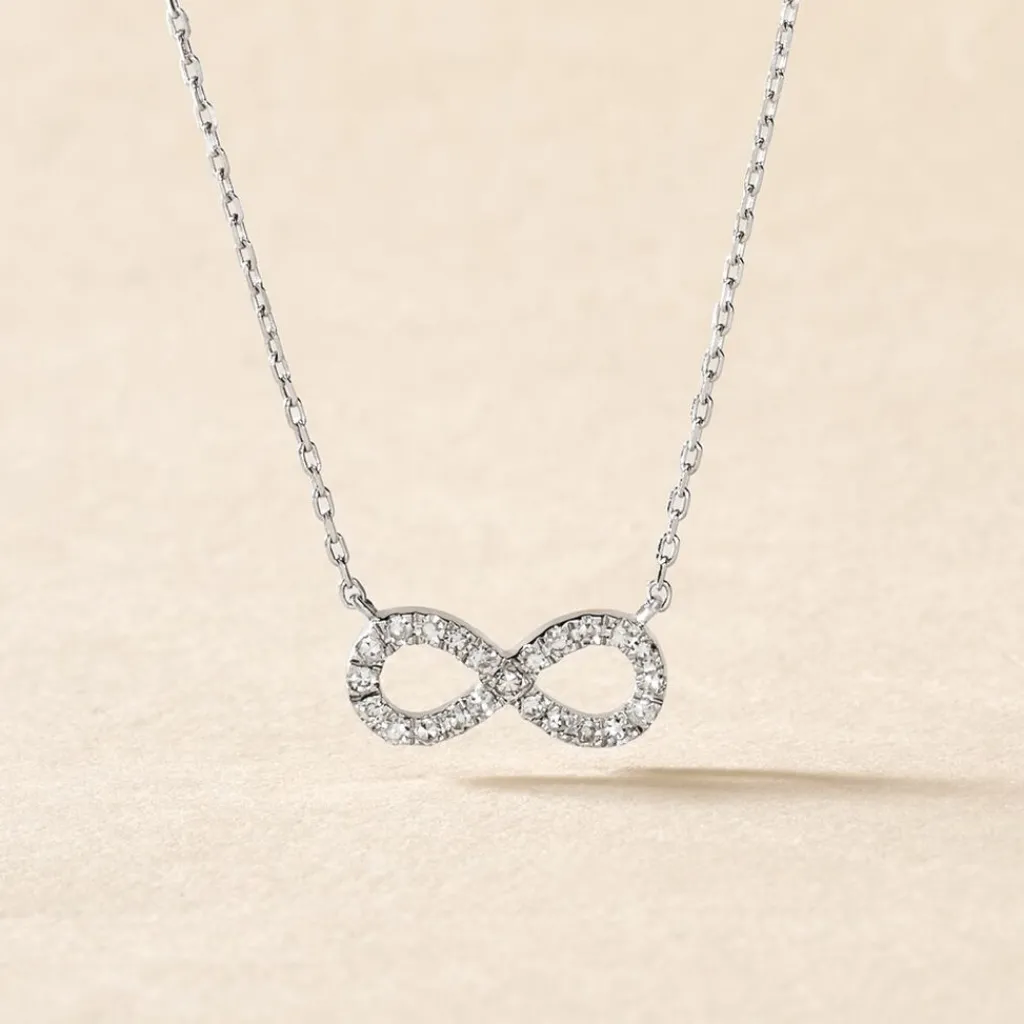 Histoire d'Or Collier Infini Empierre Or Blanc Diamant Sale